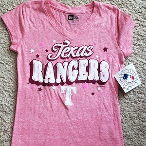 Texas Rangers Girls Youth Pink Tri-Blend Tshirt